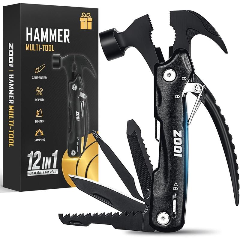 Stocking Stuffers Gifts for Adults Men, 12 in 1 Hammer Multitool Camping Accessories, Christmas Gifts for Men, Husband, Mens Gifts Ideas, Dad Gifts for Men Who Have Everything, Gadgets for Men