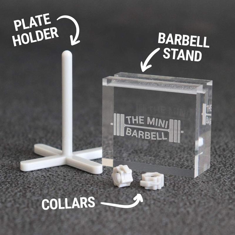 The Mini Barbell - Stainless Steel 1 10 Scale Model Barbell **Weights Sold Separately**