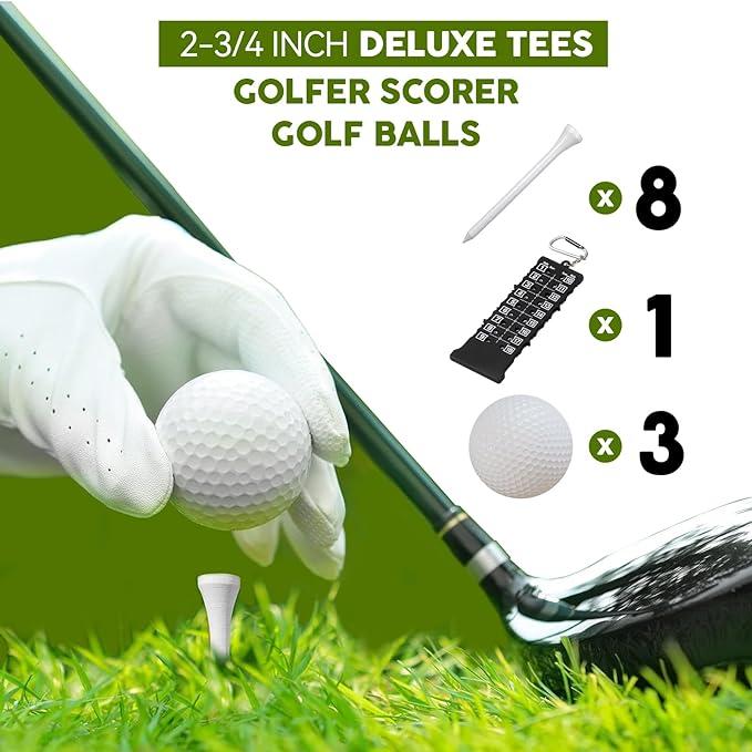 GLORIEROO Golf Fathers Day Dad Gifts for Men from Daughter Son Wife - Golf Accessories Set includes Golf Balls, Golf Tees, Golf Divot Tool, Rangefinder, Golf Scorer, Ball Marker & Hat Clip in Hi-End Case Glow-in-the-Dark Golf Ball Set golf  balls