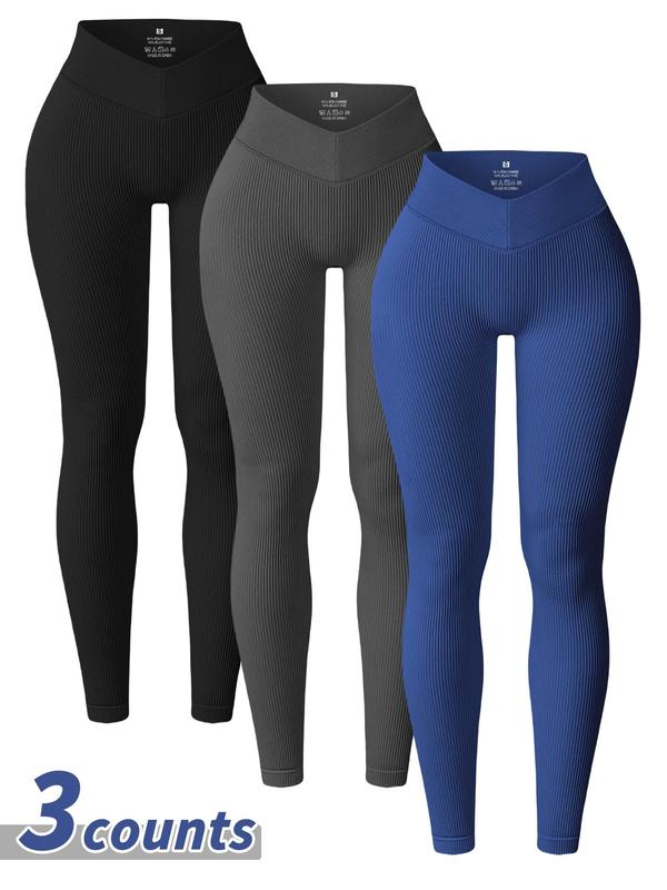 Women's Solid Color High Waist Sports Leggings, Breathable Comfortable High Stretch Yoga Leggings,  Leggings for Women,  Ladies Sportswear for Indoor Outdoor Wear