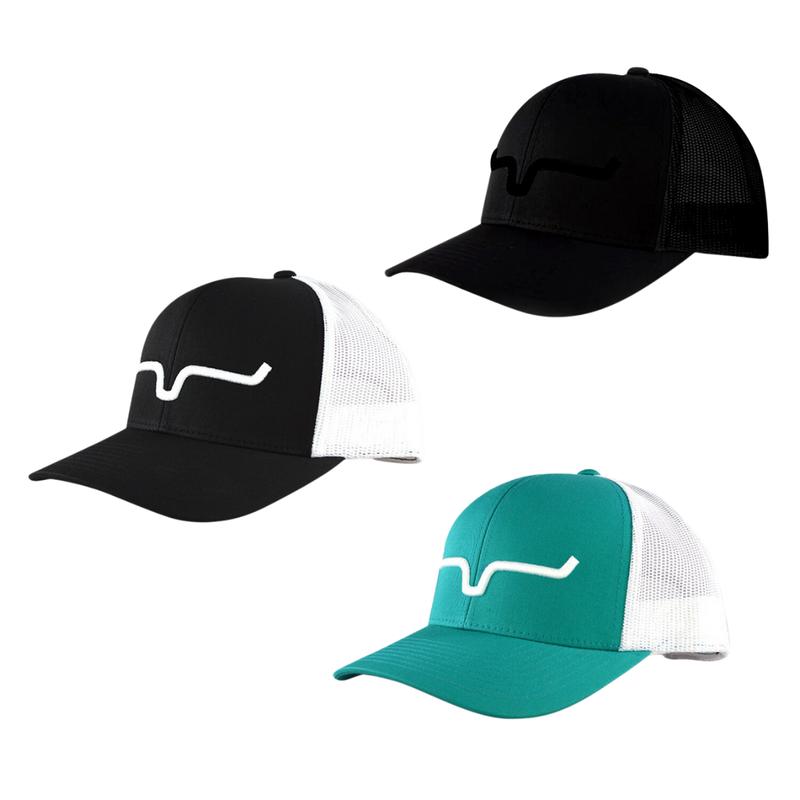 Kimes Ranch Weekly Trucker Hat - Teal White, Black White, Black Black