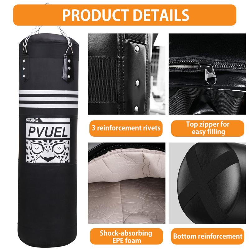 41.3Inches Punching Bag,Punching Bag for Adults,Punching Bag for Kids,Unfilled,Boxing Bag Set,with Boxing Gloves, Hand Wraps,Suitable for MMA Muay Thai Karate Taekwondo Training - Unfilled