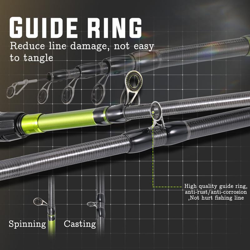 Sougayilang Fishing Rods,24 Ton Carbon Fiber Spinning Rod & Casting Rod Stainless Steel Guides,Lightweight Baitcasting Rod fishing tackle