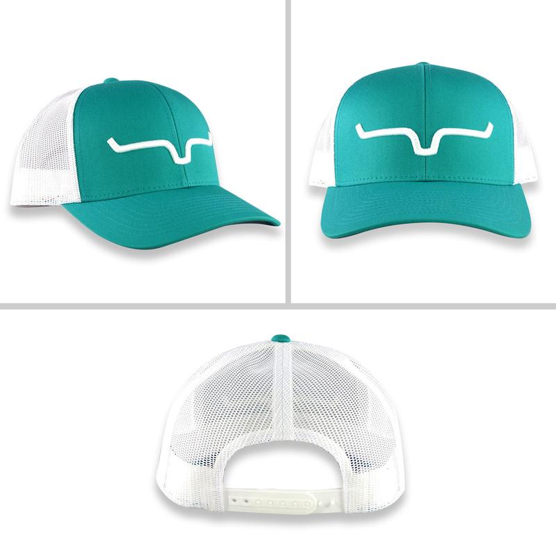 Kimes Ranch Weekly Trucker Hat - Teal White, Black White, Black Black