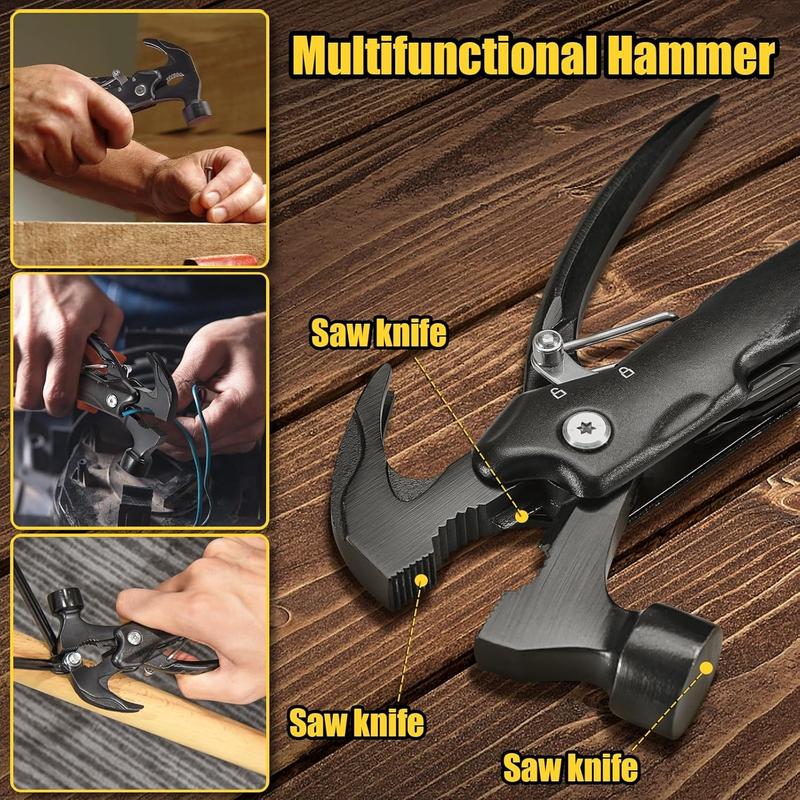 Stocking Stuffers Gifts for Adults Men, 12 in 1 Hammer Multitool Camping Accessories, Christmas Gifts for Men, Husband, Mens Gifts Ideas, Dad Gifts for Men Who Have Everything, Gadgets for Men