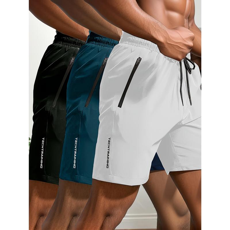 Three Men's Shorts Suit, Suitable for Fitness, Cycling, Outdoor Hiking, Swimming, Comfortable Shorts, Running, Quick Drying, Cool, Breathable, Sweat Absorption, Stretch Shorts