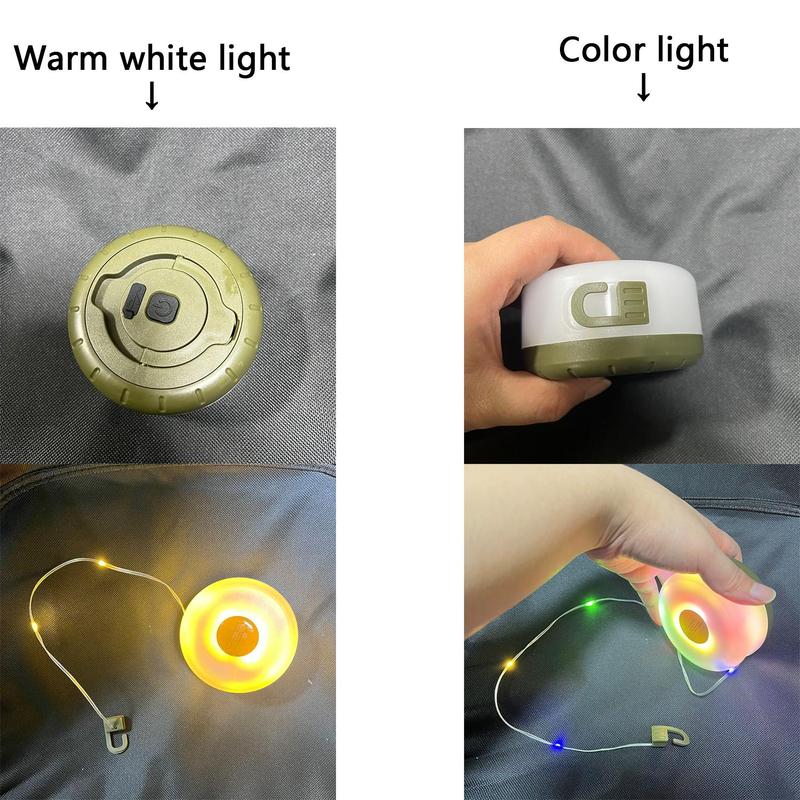 Portable LED String Light, Rechargeable Multifunctional Camping Light and Atmosphere String Light, Adjustable Lighting Mode Camping Hiking Tent Light