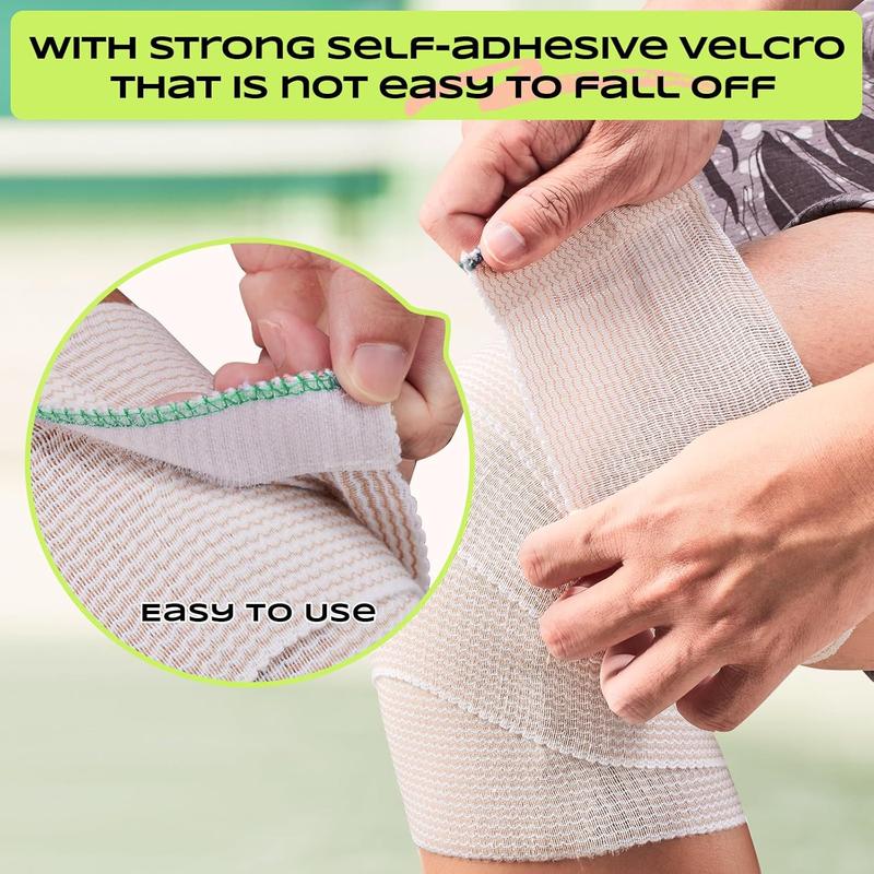 5Rolls Elastic Bandage Wrap,6Inch Wide Bandages for Ankle, Foot, Leg and Hand Compression Bandage for Sports Sprained