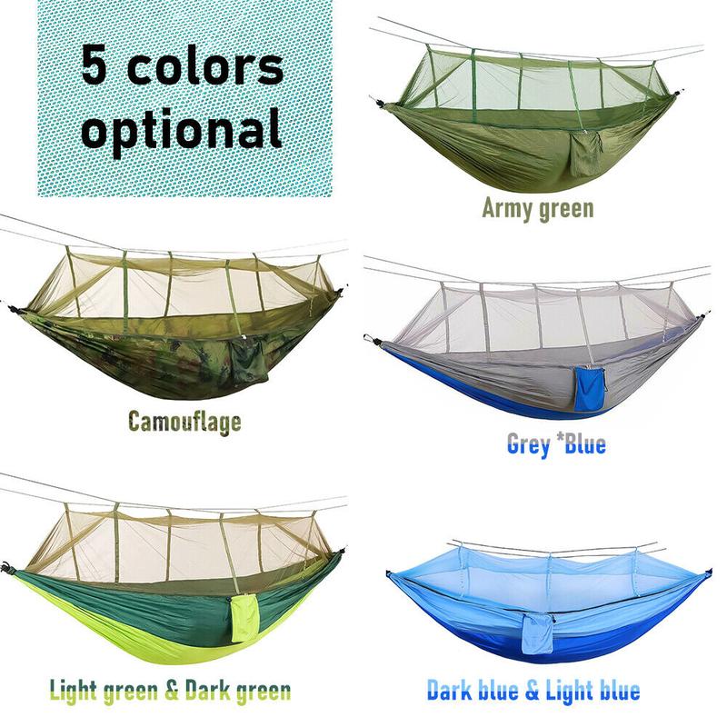 660lbs Portable Double Person Camping Hammock Tent with Mosquito Net Hanging Bed