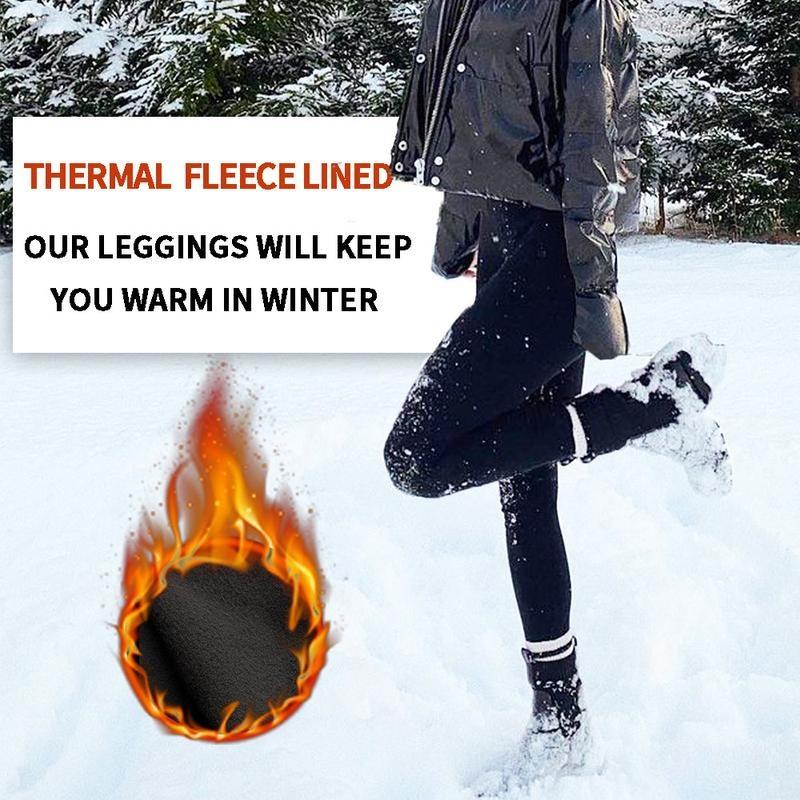 Women's Exercise Tights Winter Gym Yoga Pants Abdominal Control Compression Warmth Exercise Wool Lining with Pocket