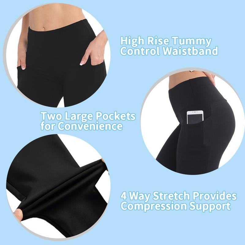 Women's Exercise Tights Winter Gym Yoga Pants Abdominal Control Compression Warmth Exercise Wool Lining with Pocket