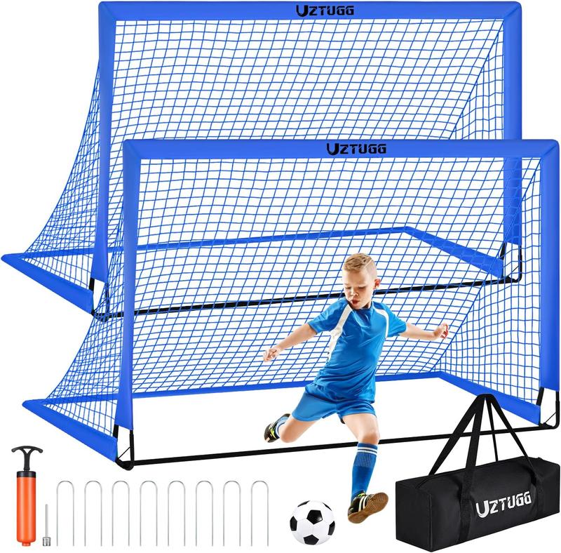 Soccer Goal  Portable Pop Up Soccer Nets, Soccer Goals Set with Soccer Ball and Ball Pump, 2 Pack 6' x 4' Soccer Goal Training Equipment, Perfect for Games  Practice,Portable Folding Youth Soccer Nets for Youth Toddler,Best Christmas Gift