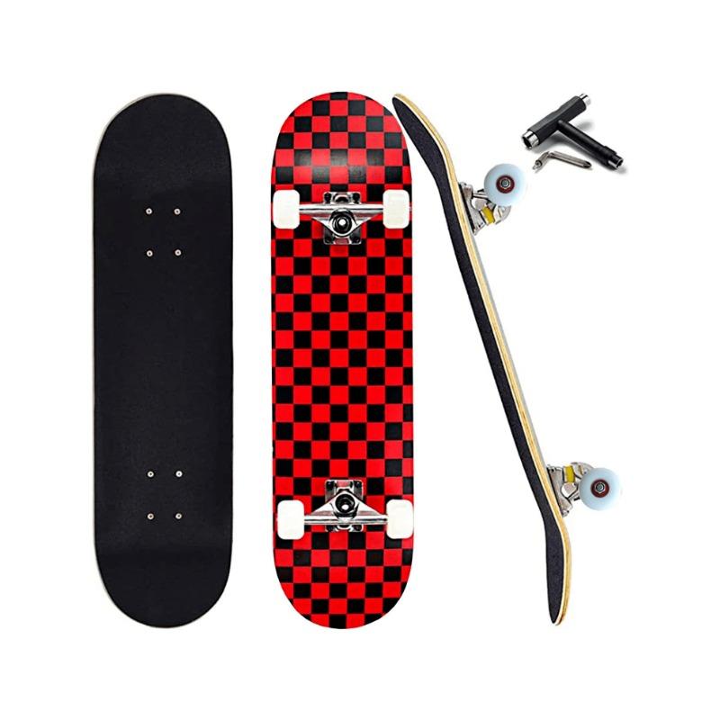 Skateboarding Is Suitable For Beginners, Adults, Teenagers, Girls, And Boys. It Is A 31 Inch Professional Complete Skateboard With 7 Layers Of Canadian Maple Double Kick Concave Long Board