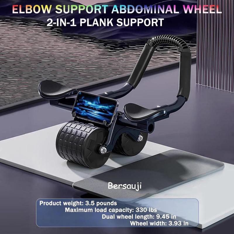 2024 New Ab Roller Wheel with Knee Mat &Timer, Automatic Rebound Abdominal Wheel, Ab Abdominal Exercise Roller with Elbow Support, Abs Workout Equipment Ab Exercise Roller for Women Men