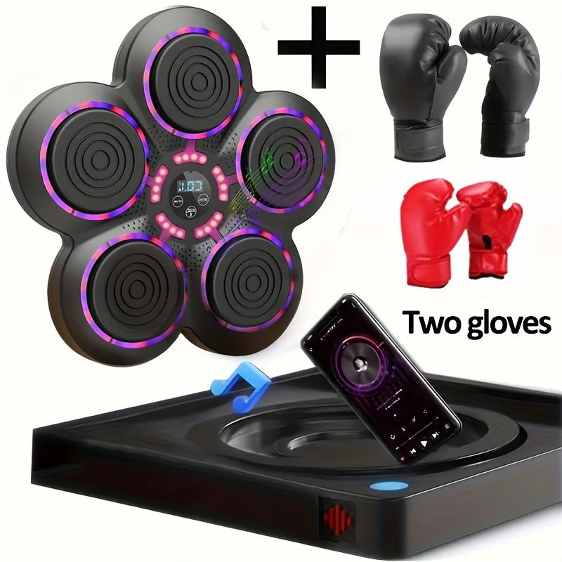 1 Piece of Creative Music Boxing Machine with Two Pairs of Boxing Glove-New Music Boxing Machine, with Light, USB Charging, Agility Speed Training, Perfect Christmas and Valentine's Day Gift