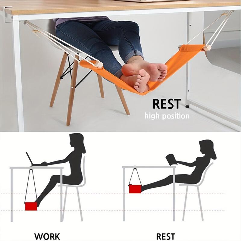 Portable Foot Rest Hammock, Swing Hammock, Adjustable & Compact Hammock for Desk, Office, Home, Garden & Camping