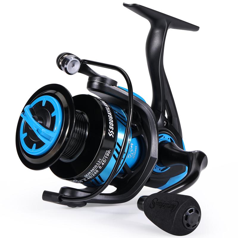 Sougayilang Fishing Reel, Ultralight Spinning Reel with Aluminum Spool, 5.2:1 High Speed Spinning Fishing Reel, 1000-6000 Series for Freshwater