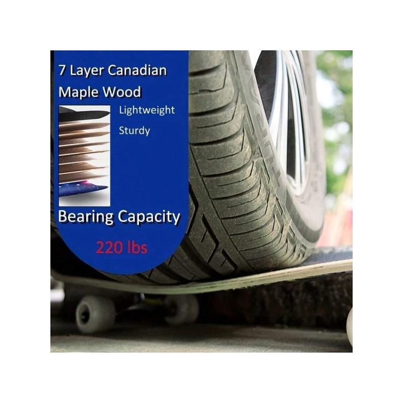 Skateboarding Is Suitable For Beginners, Adults, Teenagers, Girls, And Boys. It Is A 31 Inch Professional Complete Skateboard With 7 Layers Of Canadian Maple Double Kick Concave Long Board