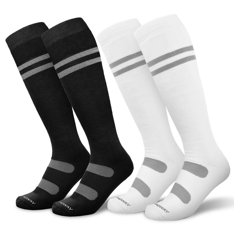 Findway Ski Socks, 2 Pairs Snowboarding and Skiing Socks, OTC Non-Slip Cuff Winter Thermal Warm Socks for Men & Women