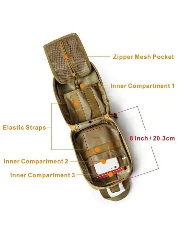 Outdoor Emergency Medical Bag, Camo Molle Tactical Pack, Coin & Cell Phone Pouch, Molle Vest Accessory Pouch, for Emergency Supplies and Outdoor Survival Gear