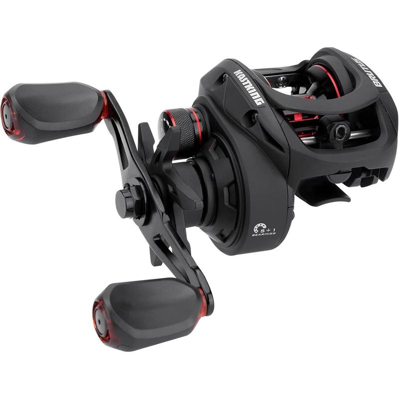 Brutus Baitcasting Reel, Graphite Frame, 7.2:1 Ratio, 5+1 Shielded Stainless-Ball Bearings,10 Button Magnetic Braking System, 17.6LB Carbon Fiber Drag, Aluminum Handle