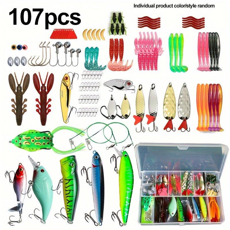 Fishing Lure Set, Fishing Lures with Hooks, Multifunctional Fishing Accessories for Sea Freshwater Lakes Streams, Outdoor Fishing Accessories, Christmas Gift