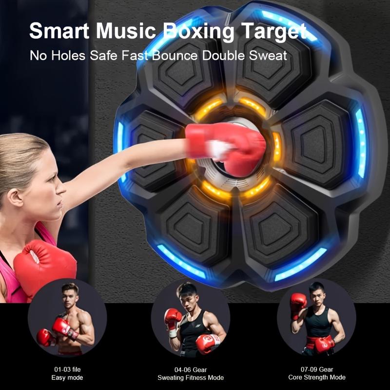 Smart Music Boxing Machine, with LED Electronic Wall-Mounted Wireless Training Machine, Adult Electronic Boxing Machine, Exercise Muscles, Home Entertainment Fitness Equipment, Equipped with Two Pairs of High Quality Boxing Glove, Durable, Easy to Install