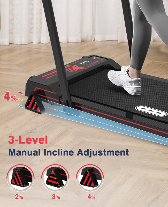 REDLIRO  Walking Pad Treadmill with Incline - 2 in 1 Foldable Under Desk for Home Office with Handle Bar，Remote Control LED Display