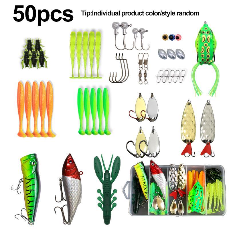 Fishing Lure Set, Fishing Lures with Hooks, Multifunctional Fishing Accessories for Sea Freshwater Lakes Streams, Outdoor Fishing Accessories, Christmas Gift