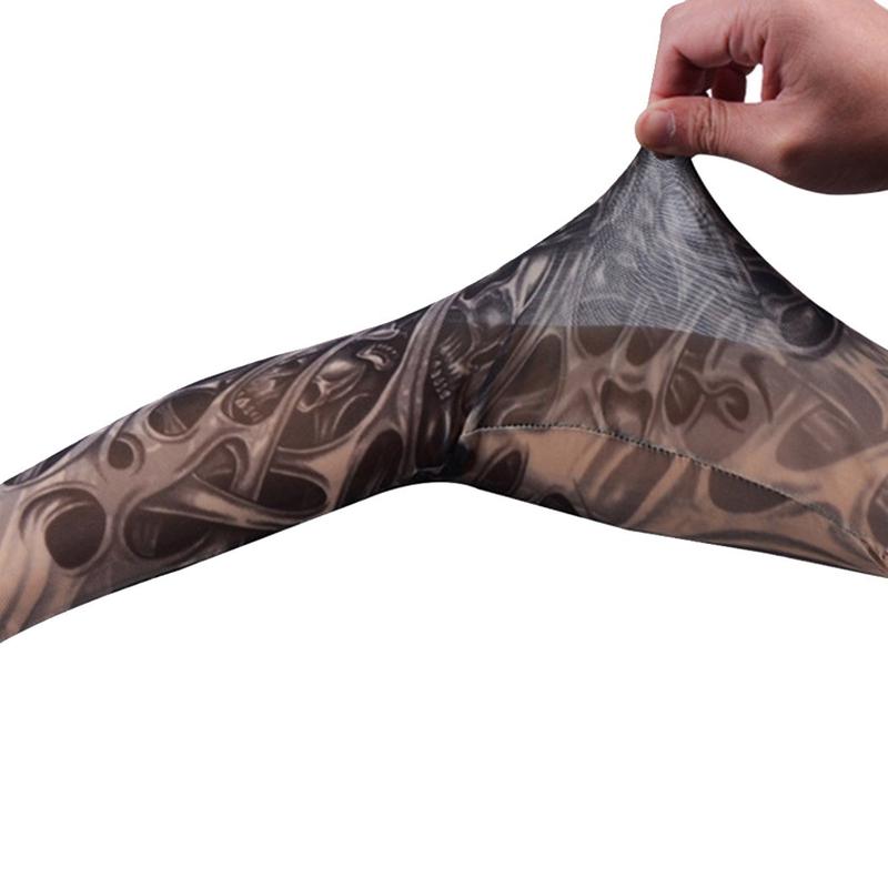 8PCS Tattoo Sleeves Cool Temporary Sunscreen Arm Sleeves for Men Women Cycling Running Driving Sports