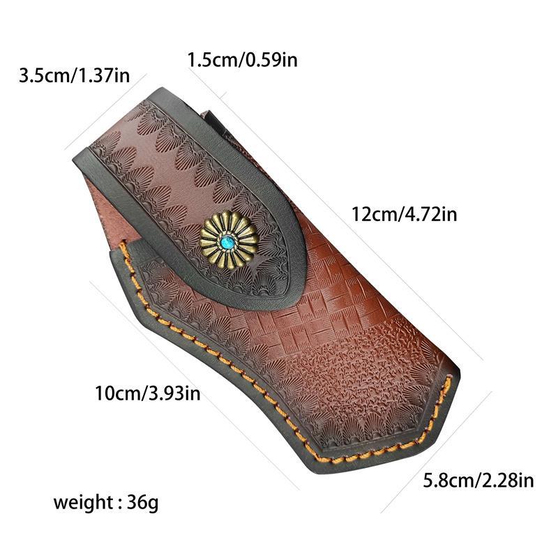 Cowhide Foldable Knife Holster, Portable Knife Storage Holster, Outdoor Foldable Knife Sheath, Sports & Outdoor Accessories