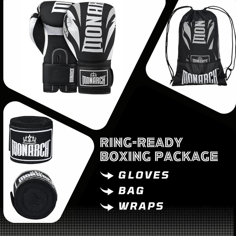 Boxing Gloves Men Women with Hand Wraps for Boxing, Muay thai, kickboxing, Punching Bag Workout traing and Sparing Gear Complete Boxing Kit, Size 8-16 OZ