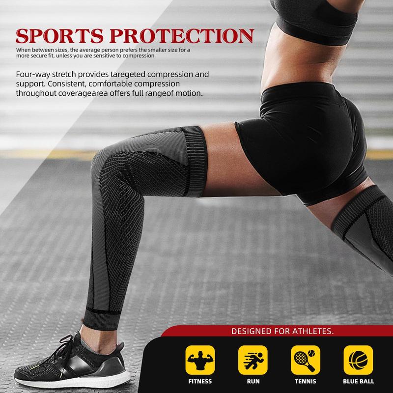 Full Leg Sleeve, 1 Count Long Compression Leg Sleeve, Knee Sleeve, Knee Protector for Men & Women, Basketball, Cycling, Sports Protective Gear