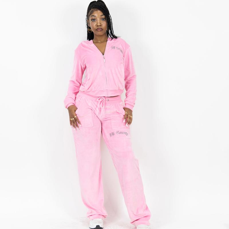 FB County Rhinestone Velour Tracksuit