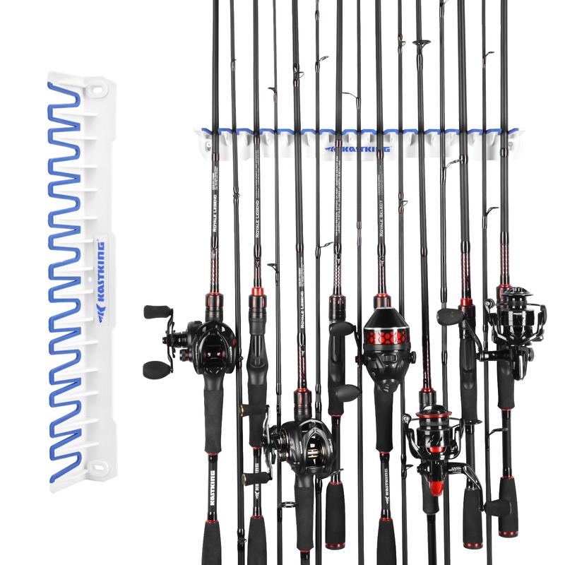 KastKing Patented V15 Vertical Fishing Rod Holder – Wall Mounted Fishing Rod Rack, Store 15 Rods or Fishing Rod Combos in 17.25 Inches, Great Fishing Pole Holder and Rack