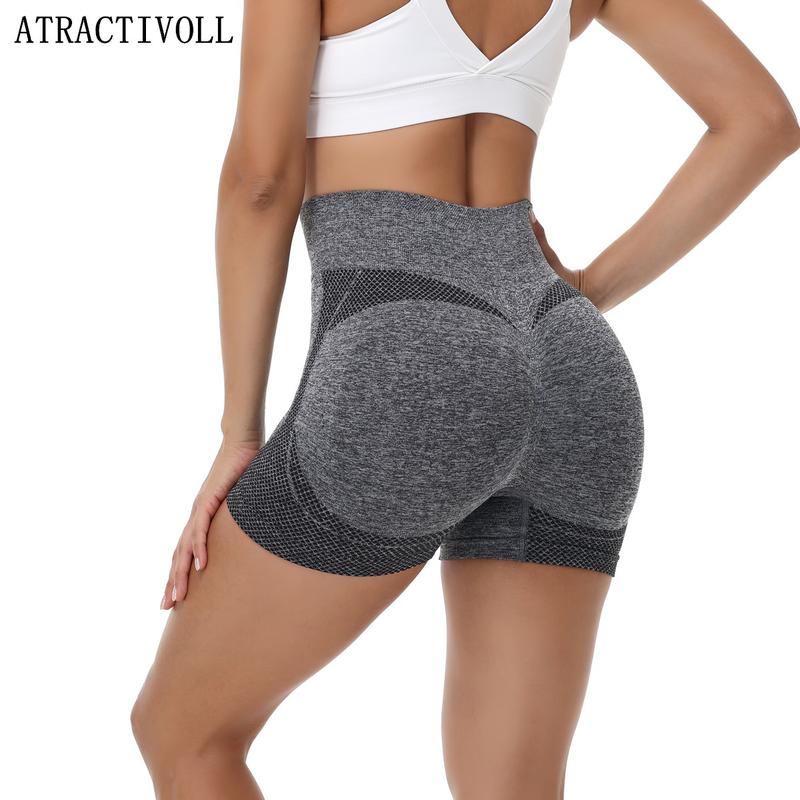 ATRACTIVOLL 1 2PCS  Breathable Leggings for Outdoor , Plus Size Yoga Pants, Women's Summer Stretch Yoga Shorts womens  shorts high waist skinny short