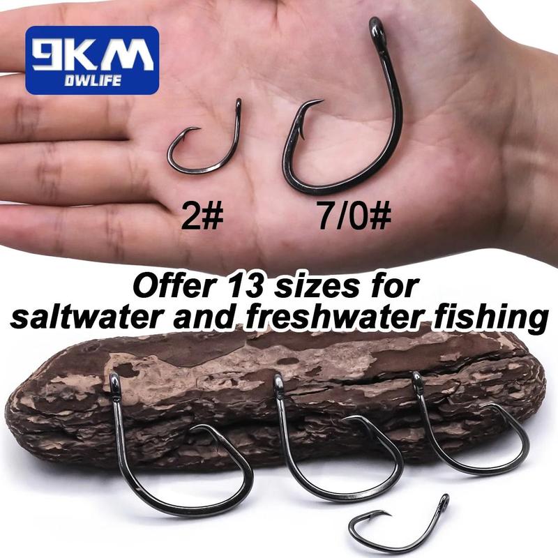 Circle Hooks, 25pcs Saltwater Fishing Hooks, Offset 3X Strong Wide Gap Live Bait Catfish Fishing Eagle Claw Circle Hooks