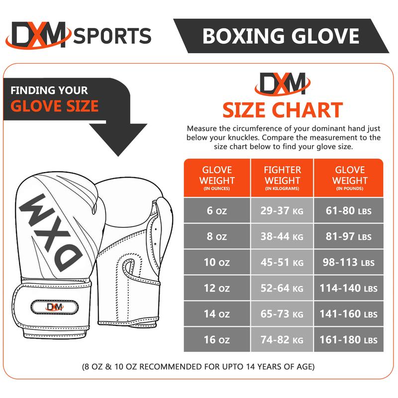 DXM Premium Boxing Gloves for Men & Women - Orange & White