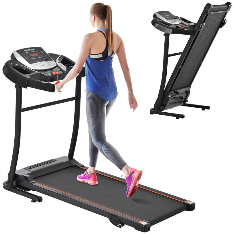 [Bellemave] Folding Treadmill Electric Running Machine 2.5HP Motor 300LBS Weight Capacity Walking Jogging Machine with 3 Level Incline 12 Preset Programs for Home Gym