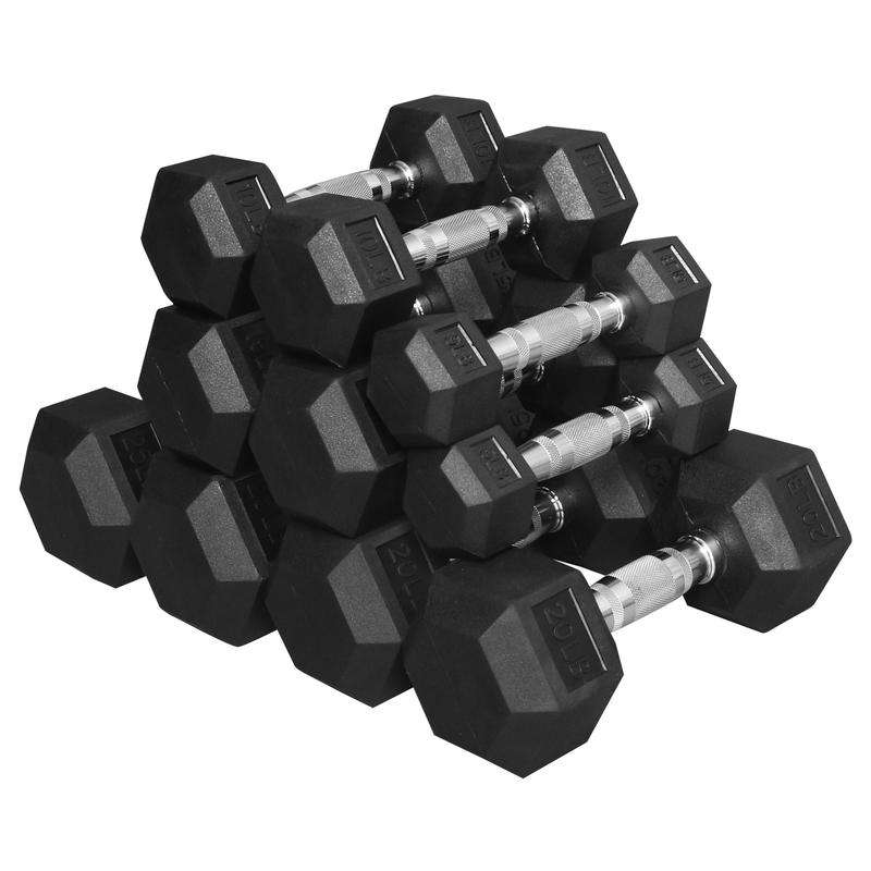 150 LB Dumbbell Set, Pair of 5, 10, 15, 20, 25 LBs, Multiple Packages