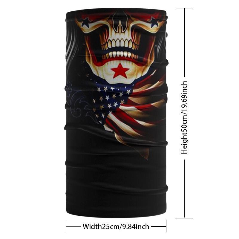 Skull Pattern Bandana Mask, Sports Seamless Tube Face Mask for Men Women, Warm Breathable Neck Gaiter, Windproof Tube Scarf for Outdoor Cycling