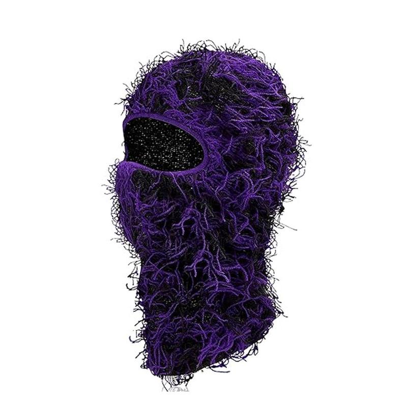 Distressed Balaclava Ski Mask, Shiesty Yeat Airsoft Custom Camo Knitted Face Mask for Men Women