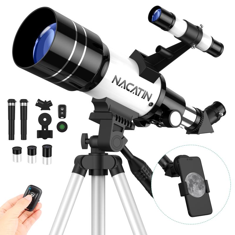 NACATIN Telescope - 70mm Aperture Refractor Telescope 300mm Focal Length with 15x-150x Magnification for Astronomy Beginners