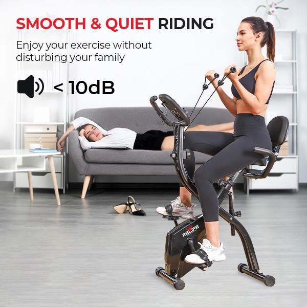 Relife Sports 3 in 1 Exercise Bike Folding Exerpeutic Bike