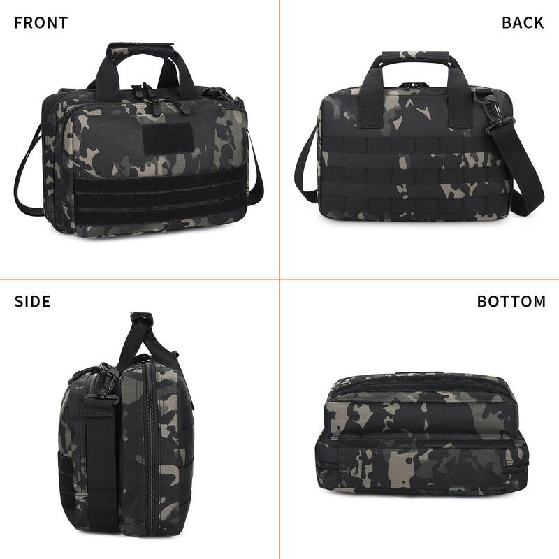 Tactical Gun Range Bag Nylon Padded Handgun Pistol Case with Magazine Storage