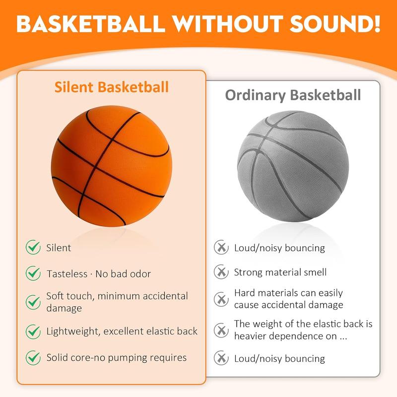 Silent Basketball, Upgrade Indoor Silent Foam Bouncing Basketball Foam Basketball Training Ball, Low Noise Quiet Basketball High-Density Foam Ball for Various Indoor Activities