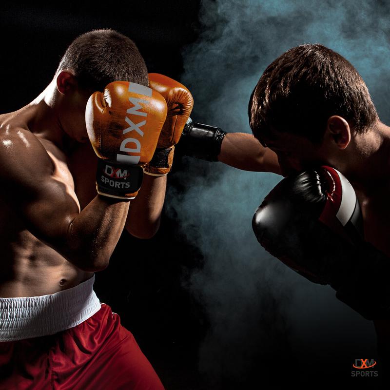 DXM Premium Boxing Gloves for Men & Women - Orange & White