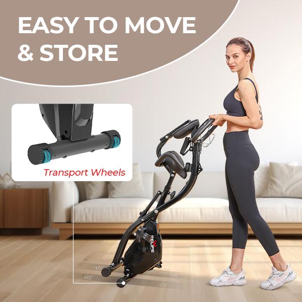 Relife Sports 3 in 1 Exercise Bike Folding Exerpeutic Bike