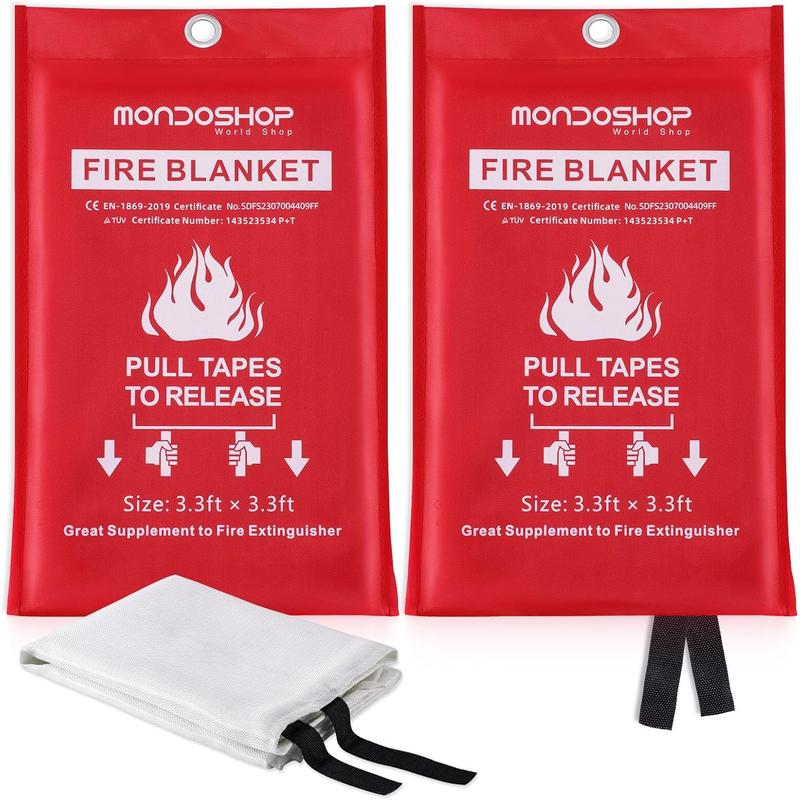 Fire Blankets Emergency for Kitchen Home - Emergency Fire Retardant Blanket for Home Fireproof Blanket for Camping, Grill, Car, Office, Warehouse, School, Picnic, Fireplace Mondoshop