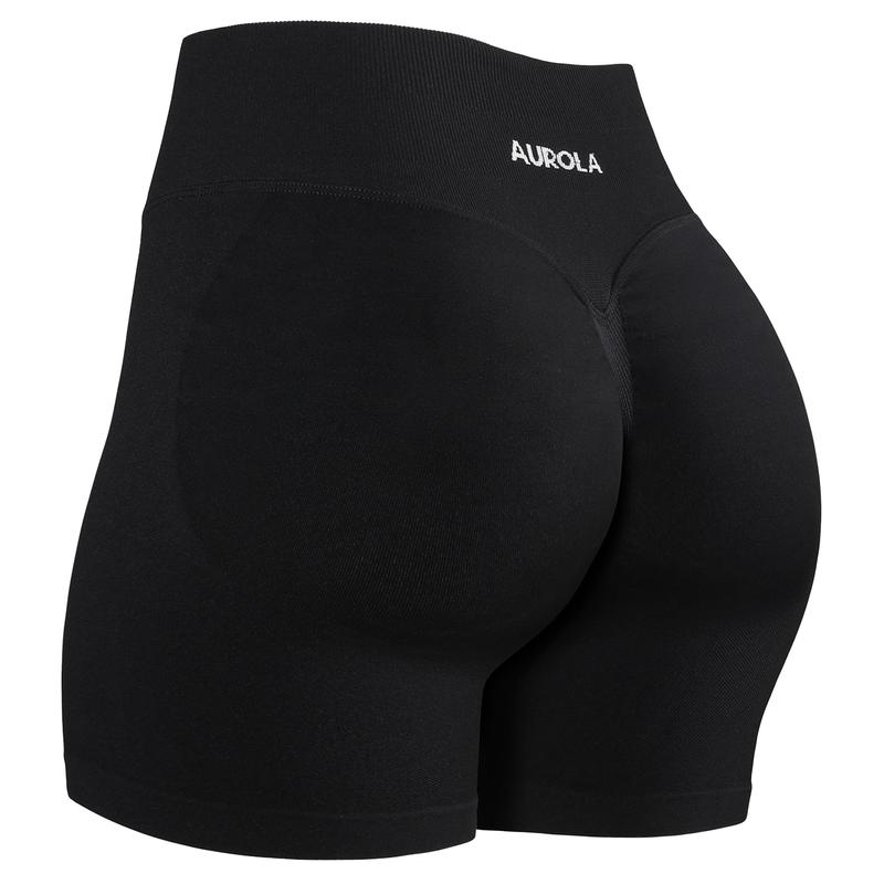 AUROLA Influence Collection Workout Shorts for Women,No Roll Up Squat Proof New Scrunch Seamless Compression Gym Impact Short 4.5